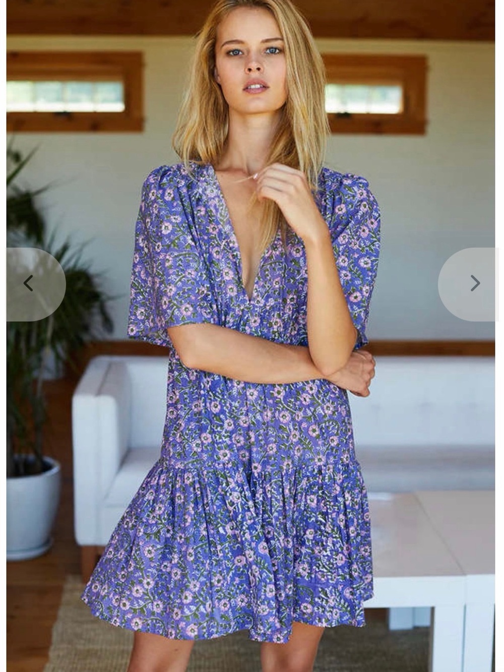 Emerson Fry Isla Dress Iris Wildflower Size XS/S women's Floral